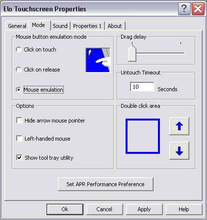 Elo Touchscreen Properties