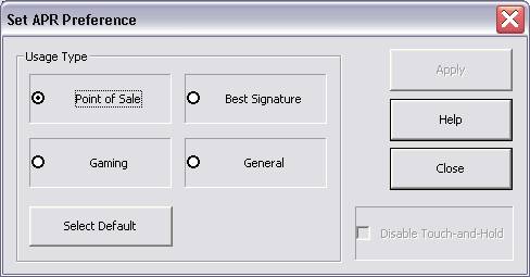 Set APR Preferences