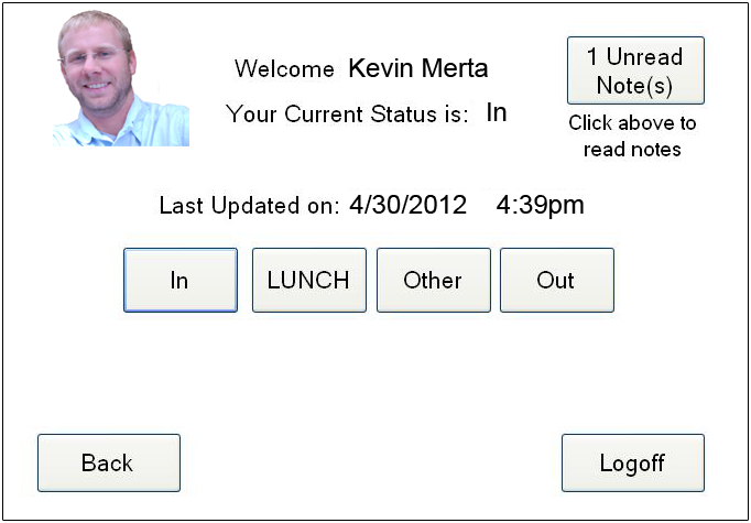 Kiosk or Large Screen Display Interface Full Screenshot