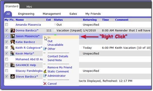 Right-Click EIOBoard Browser information 