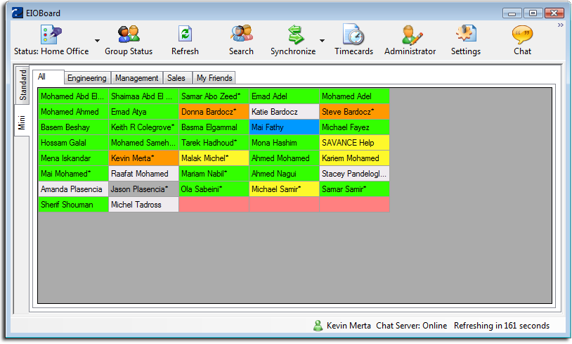 Mini View of EIOBoard Application