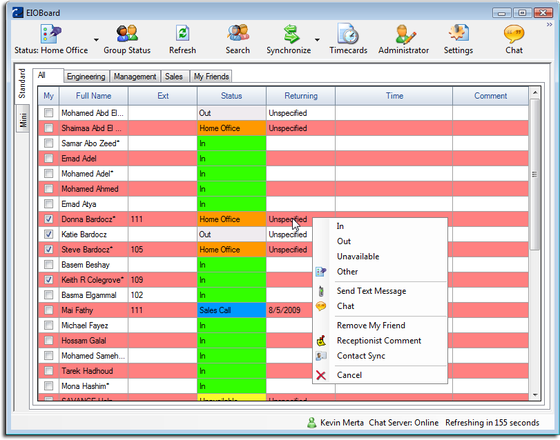 Standard View of EIOBoard Application