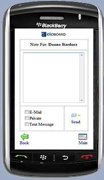 EIOBoard In Out Board Mobile Sending Notes