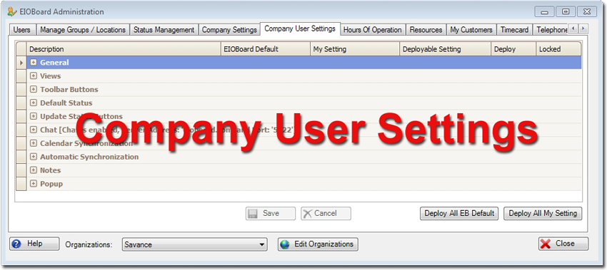 Company USer Settings