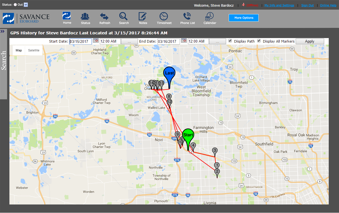 EIOBoard GPS location tracking