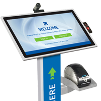 Podium Style Kiosk for Visitor Management