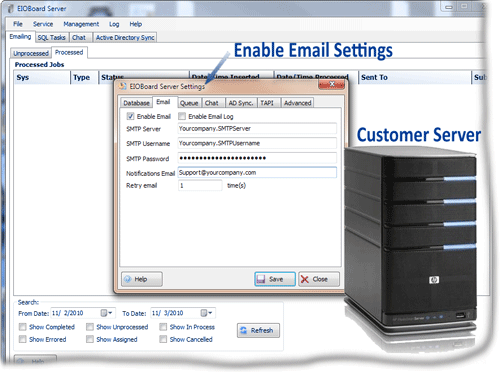 Enable Email Settings