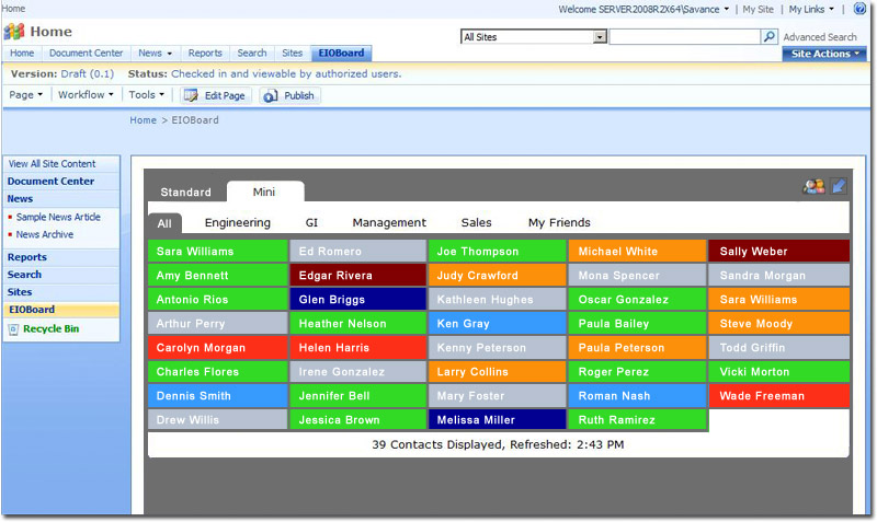 EIOBoard Sharepoint Integration