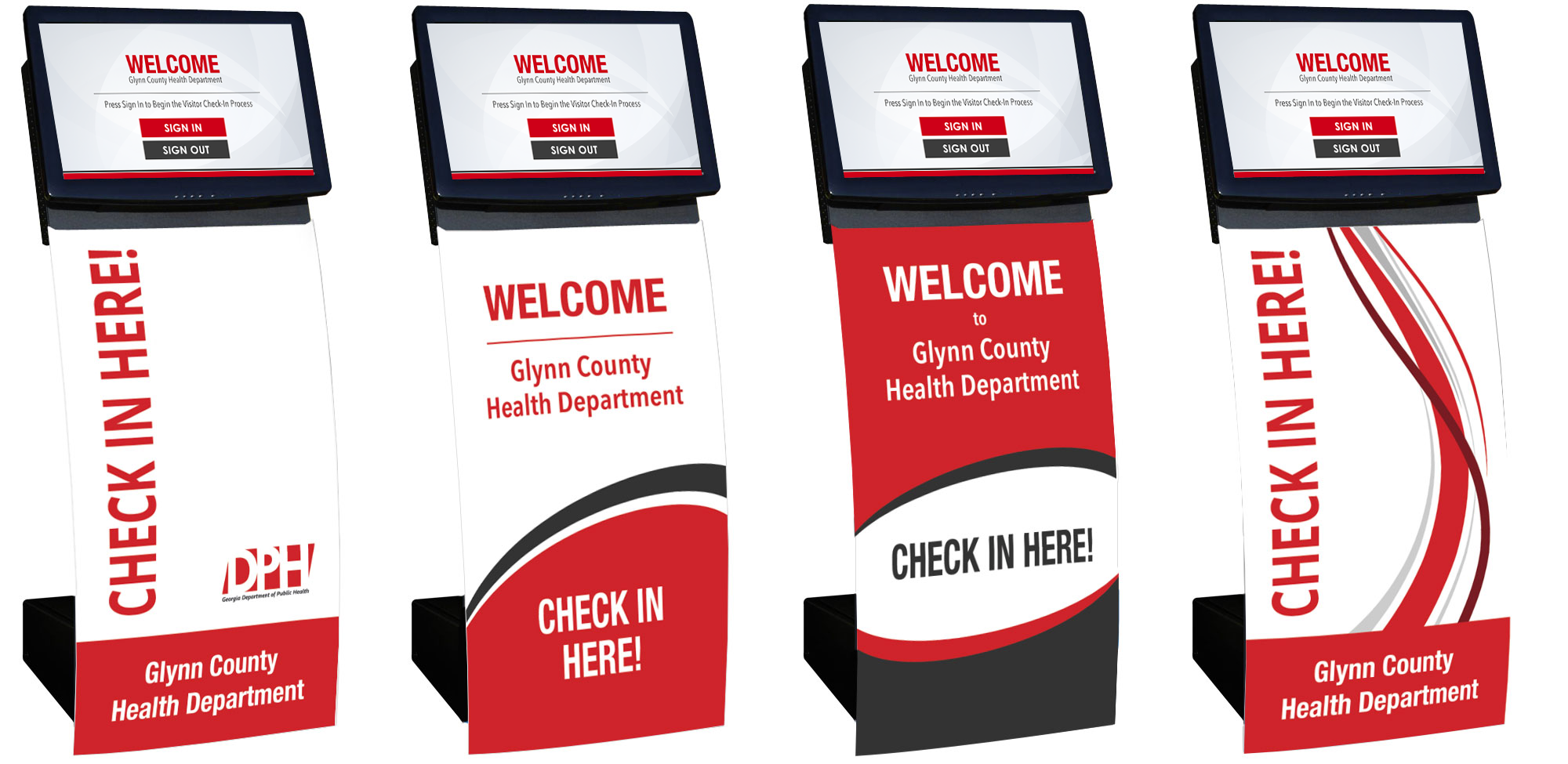 Custom Design Example for Curved Visitor Management Kiosk